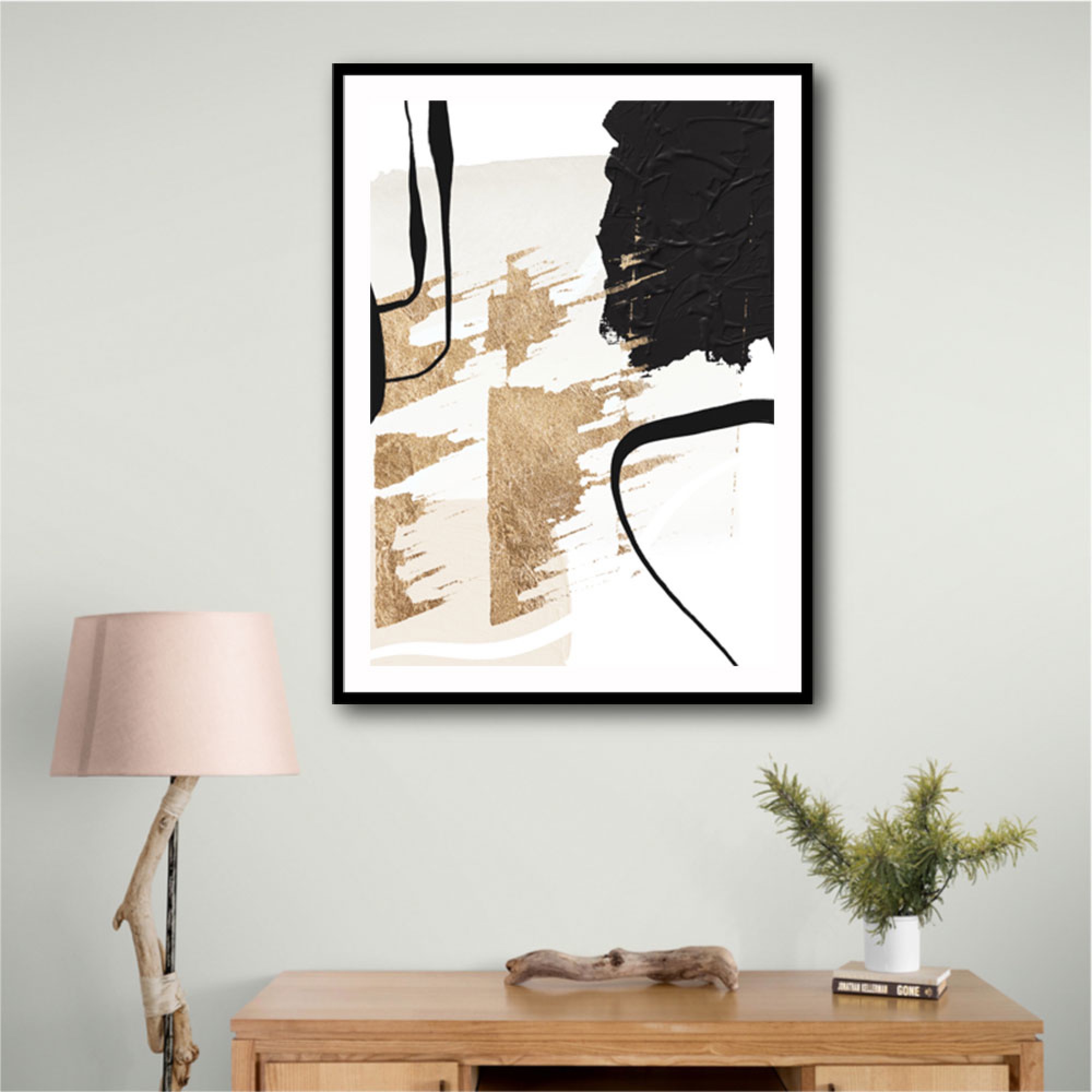Abstract Black and Gold 6 Wall Art